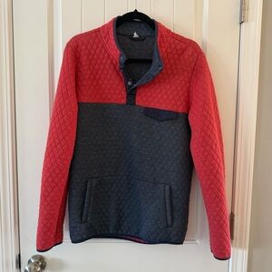 Marine Layer Blue and Red Heathered Pullover